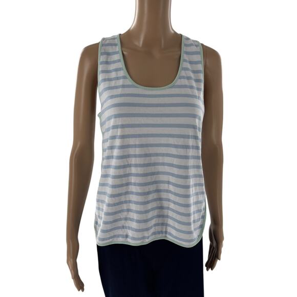 LAKE Saltwater Blue Striped Pima Cotton Pajama Tank Top - Picture 3 of 8